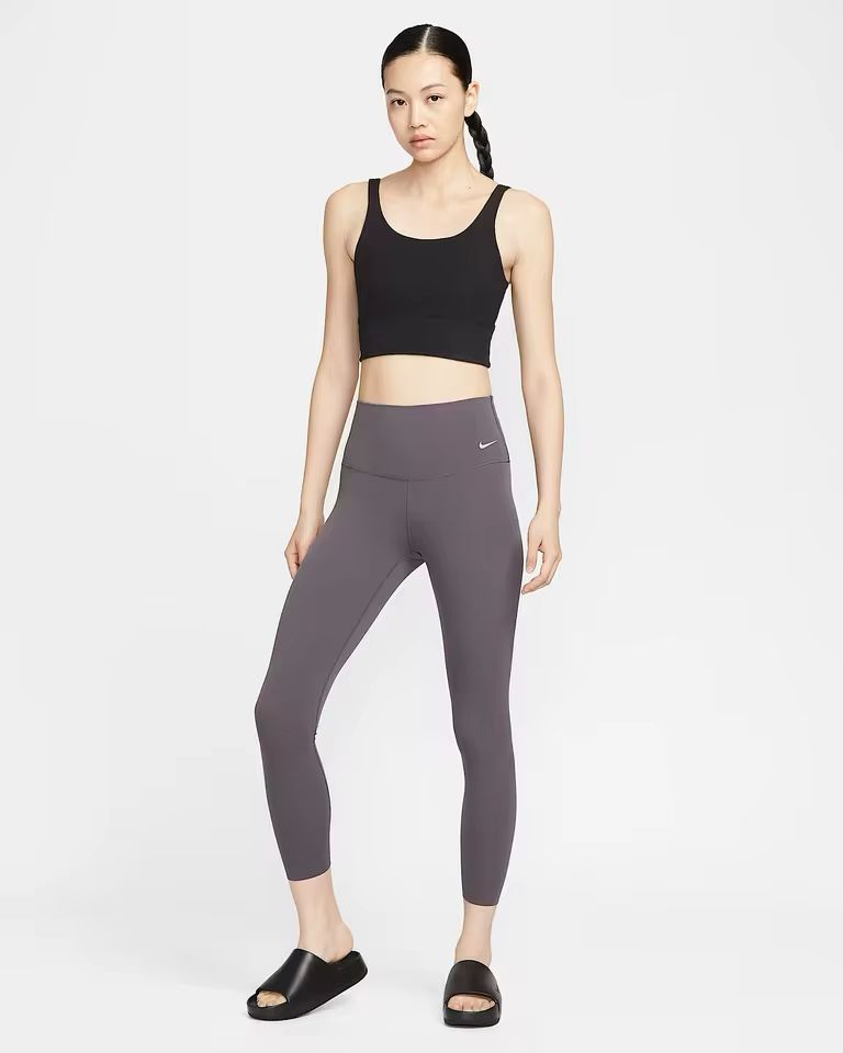 Nike Zenvy Empty Series Solid Color High-Waist Mesh Fitness Leggings for Women – Slim Fit, Sports Style