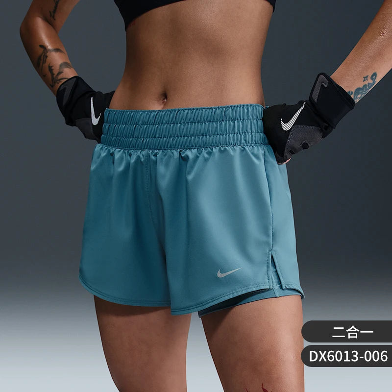 Genuine and breathable Nike Dri-FIT women's training and running shorts.