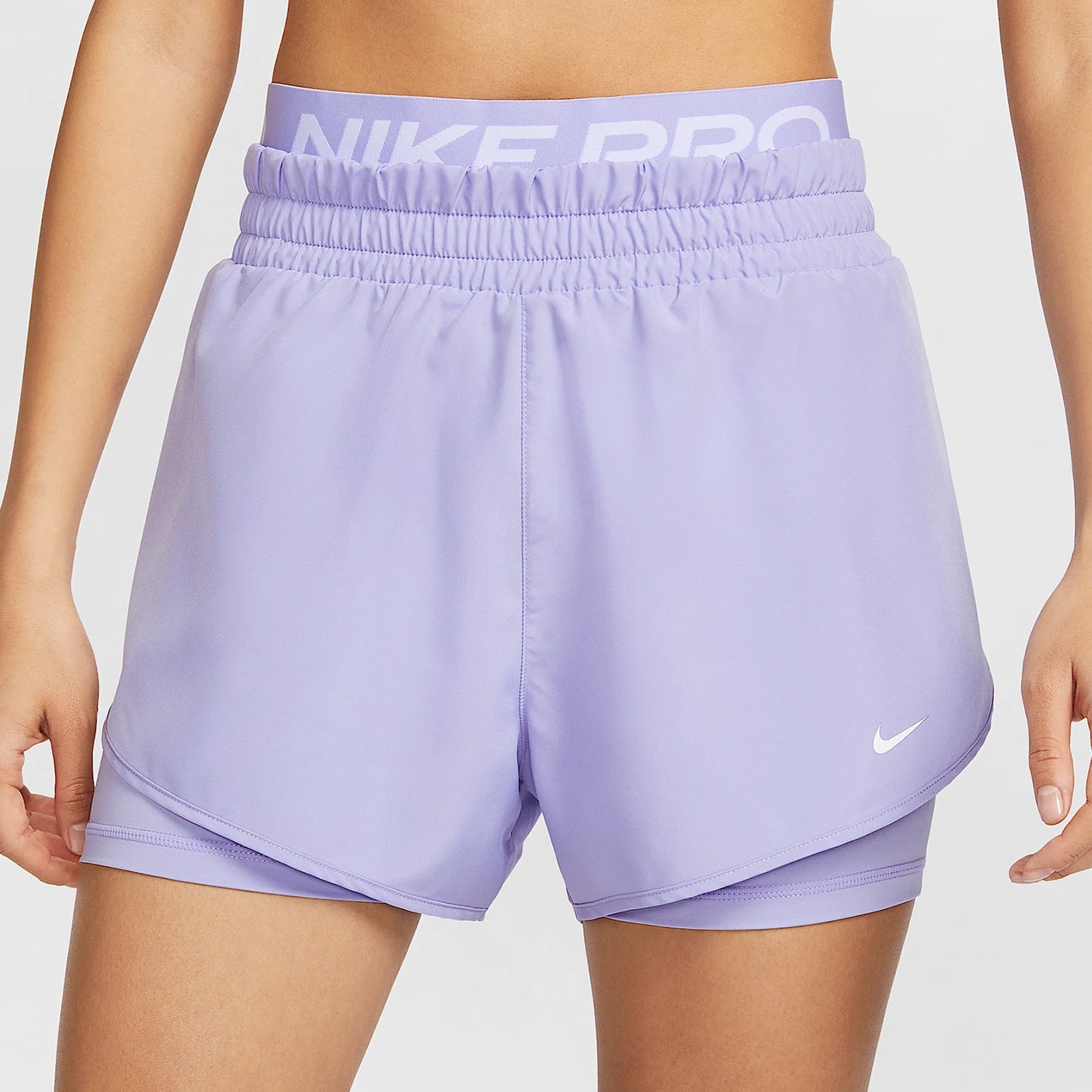 Nike Genuine Pro Dri-FIT women's 2-in-1 athletic shorts for training.