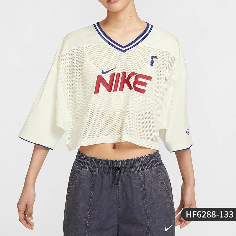 Official Nike women's summer t-shirt, casual, breathable, with V-neck.