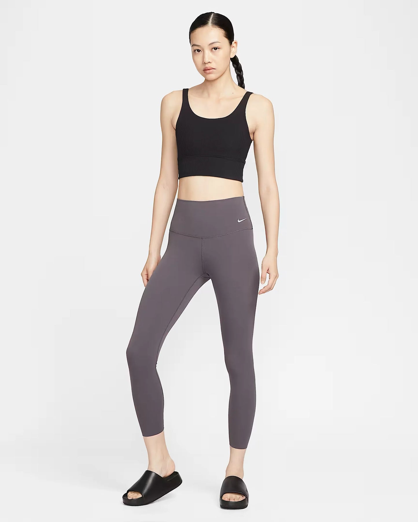 Nike Zenvy Empty Series Solid Color High-Waist Mesh Fitness Leggings for Women – Slim Fit, Sports Style