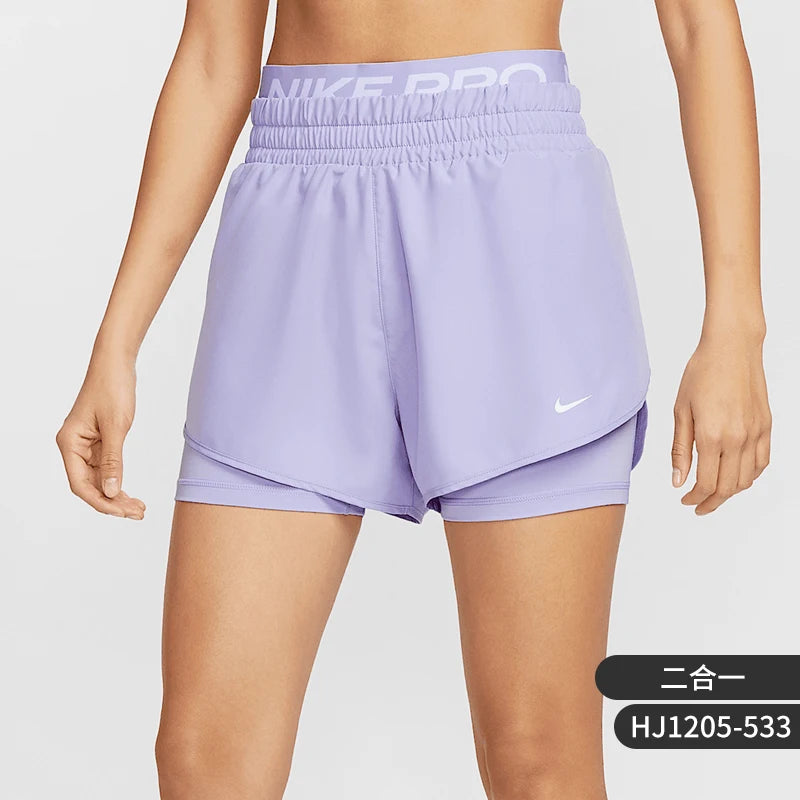 Nike Genuine Pro Dri-FIT women's 2-in-1 athletic shorts for training.
