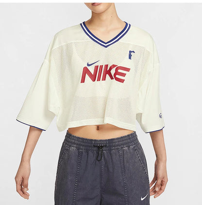 Official Nike women's summer t-shirt, casual, breathable, with V-neck.